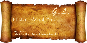 Gitta Lóránt névjegykártya